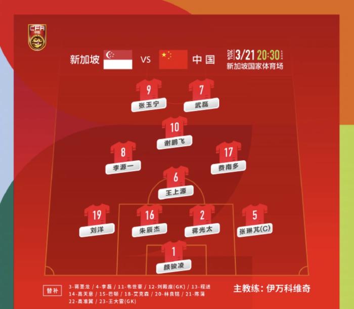 世界杯预选赛国足痛失好局：两球领先被新加坡